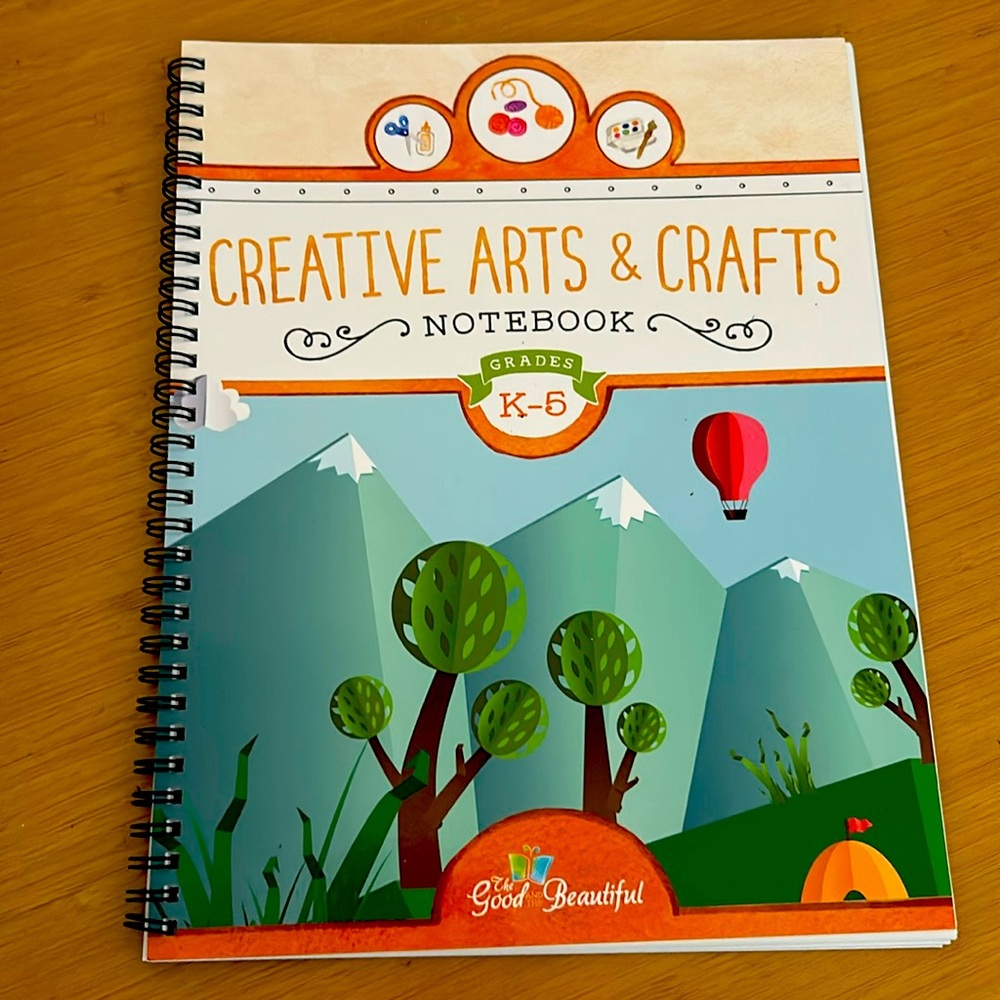 Creative arts and crafts notebook from The Good and The Beautiful